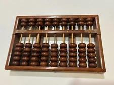 Vintage Abacus 9-Row 63 Beads Manual Calculator