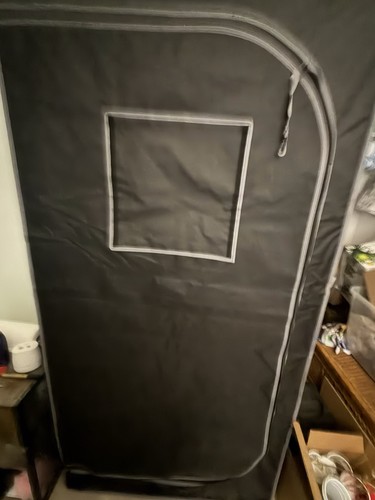 3x3x6 ft Indoor Grow Tent Black Silver Reflective Mylar, Window, Frame