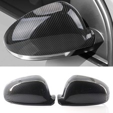 Pair Carbon Fiber Side Wing Mirror Cover Cap For 2003-2008 VW Golf 5 GTI MK5 EOS