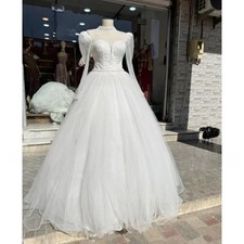 Gorgeous Wedding Dresses Wedding Organza A-line Hem High Neck Bridal Gowns