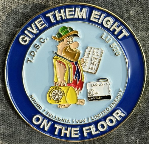 IBEW Local 520 Challenge Coin Austin San Angelo Texas Fred Flintstone Gold