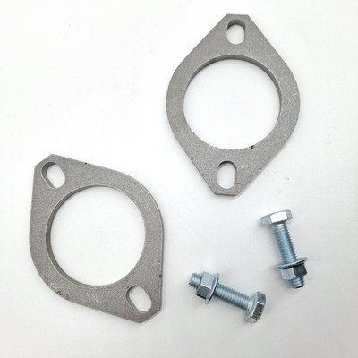 Paar 2,5'' Auspuff Flansch Reparatur Rohr Set 64mm x 8mm Flansch Baustahl