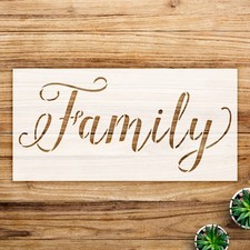 Family Word Home Decor Reusable Plastic Stencil Format - StencilAir