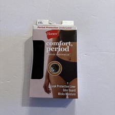 Hanes Period Protection Underwear Women  s Brief Size 9/2XL Moderate Absorbency