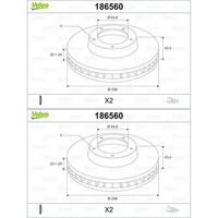 2X Valeo Bremsscheiben Vorne 258Mm BelÜFtet Passend FÜR Ford Courier Fiesta