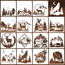 Forest Wildlife Stencils - 15 Large, Reusable Stencils for Wood, Canvas, Rock Cr