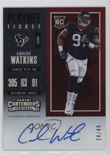 2017 Panini Contenders Rookie Playoff Ticket 24/49 Carlos Watkins #189 Auto rp9