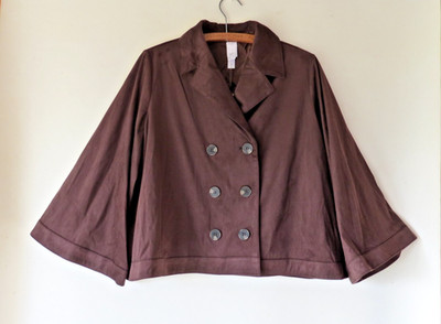 Neu Marla Wynne Schichten Kunstleder Glockenärmel Swing Jacke Gr. Medium-Large