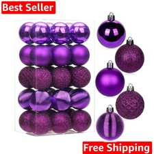 30PCS 2" Christmas Ball Ornaments Shatterproof Purple Christmas Tree Decorati...