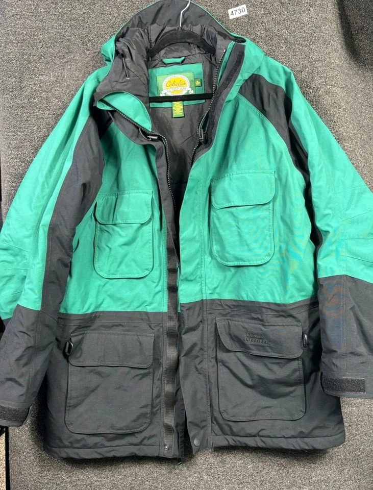 Cabela's Jacket Mens XL Tall Green Black Guidewear Hooded GORE-TEX Parka Fishing - Image 2 of 4