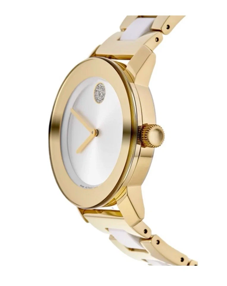 Brand New Movado Bold Women’s Two Tone White Dial Yellow Gold Watch 3600892 - Image 2 of 4
