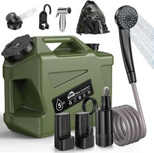 Portable Camping Shower with Water Jug, Electric Rechargeable Camping Shower, 5-