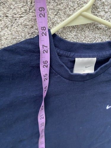 Vtg Nike Mini Swoosh Navy Blue T Shirt White Swoosh 90s Y2K Made in Mexico by Nike, $20.7 - Photo 6