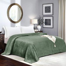 Image of Large Faux Fur Warm Fleece Throw Over Soft Sofa Bed Mink Blanket Double King