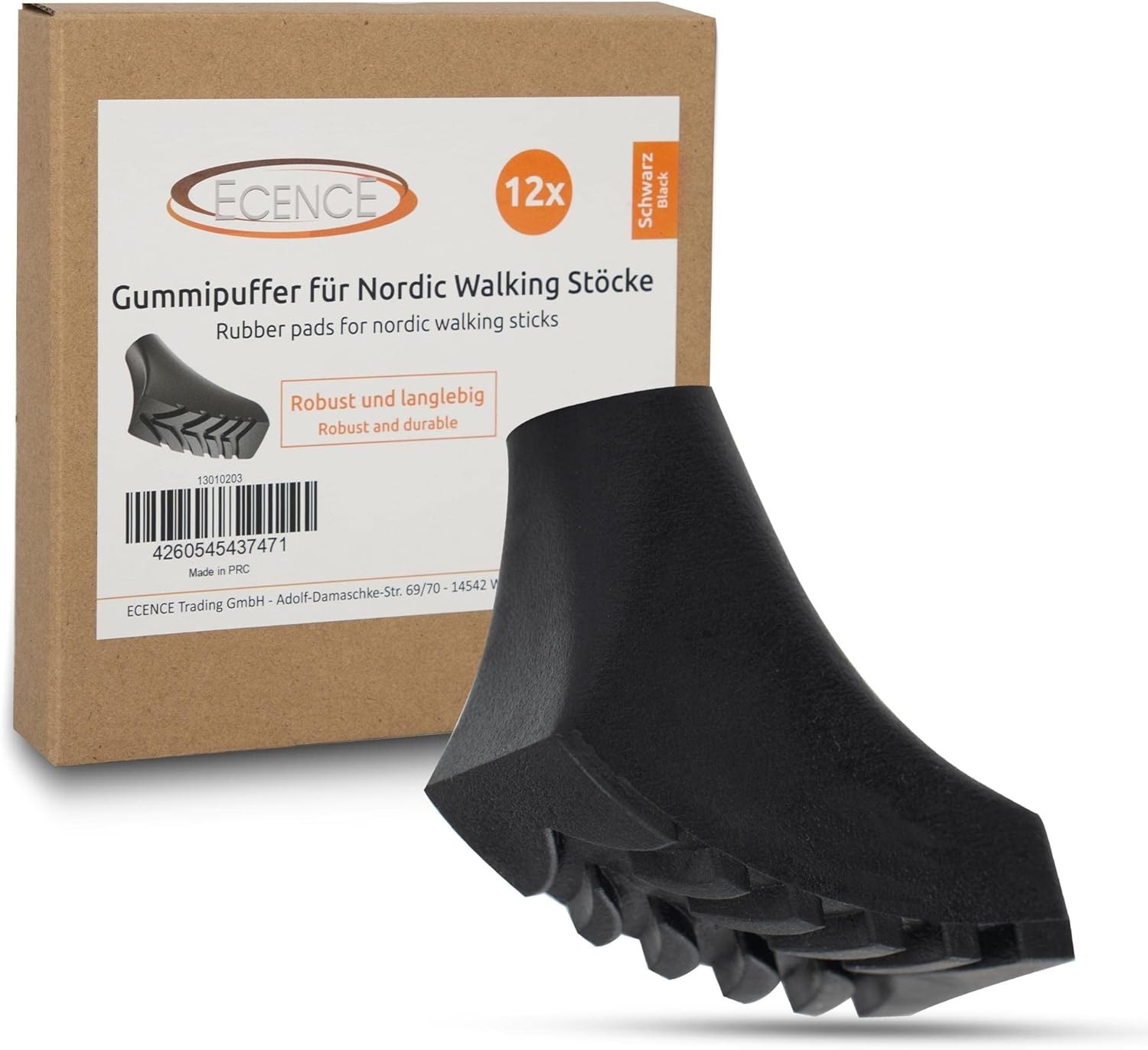 ECENCE 12x Puntas de Goma Bastones Senderismo Palos Trekking Bastones para