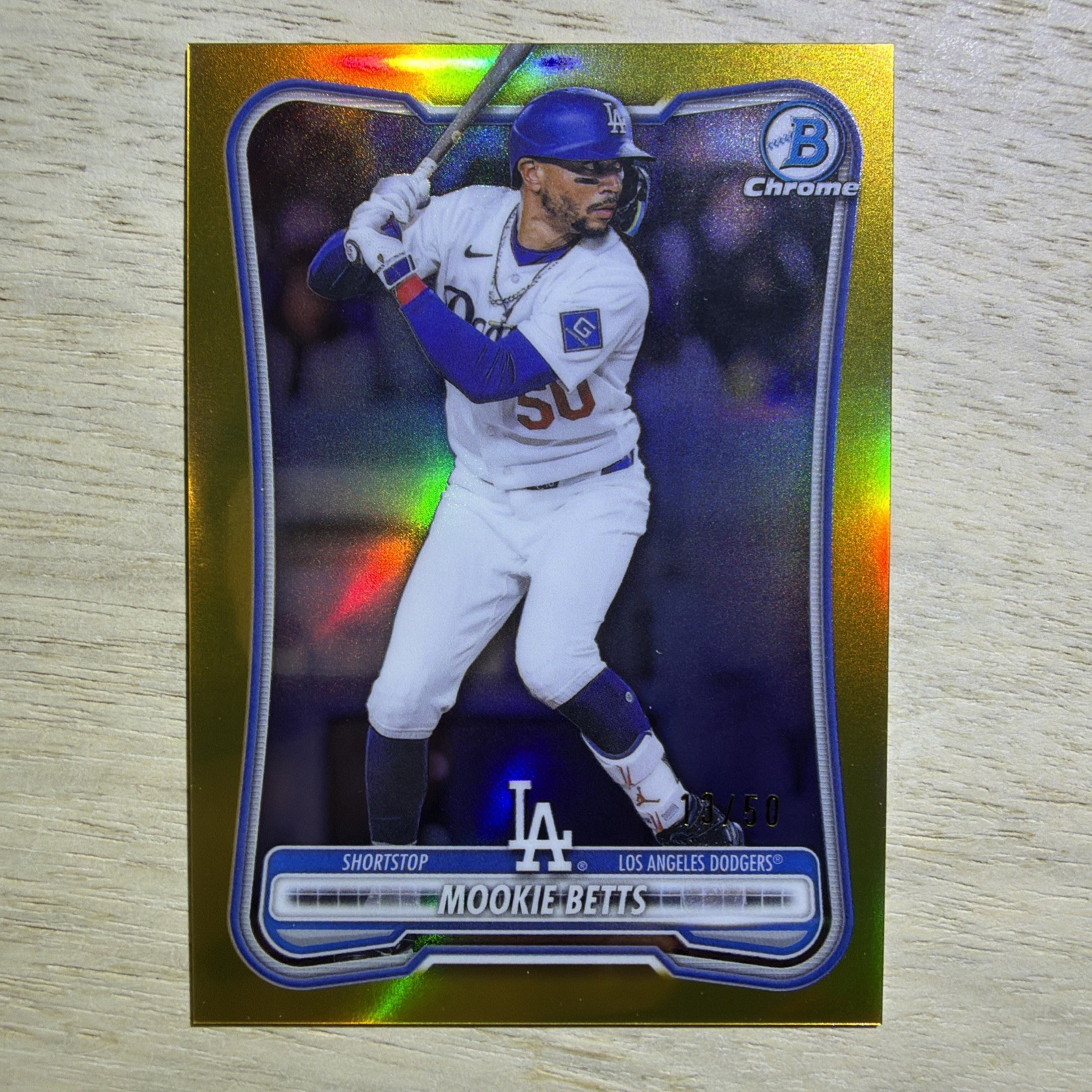 2026 Bowman Chrome Mookie Betts #2 True Gold Refractor /50 - Dodgers