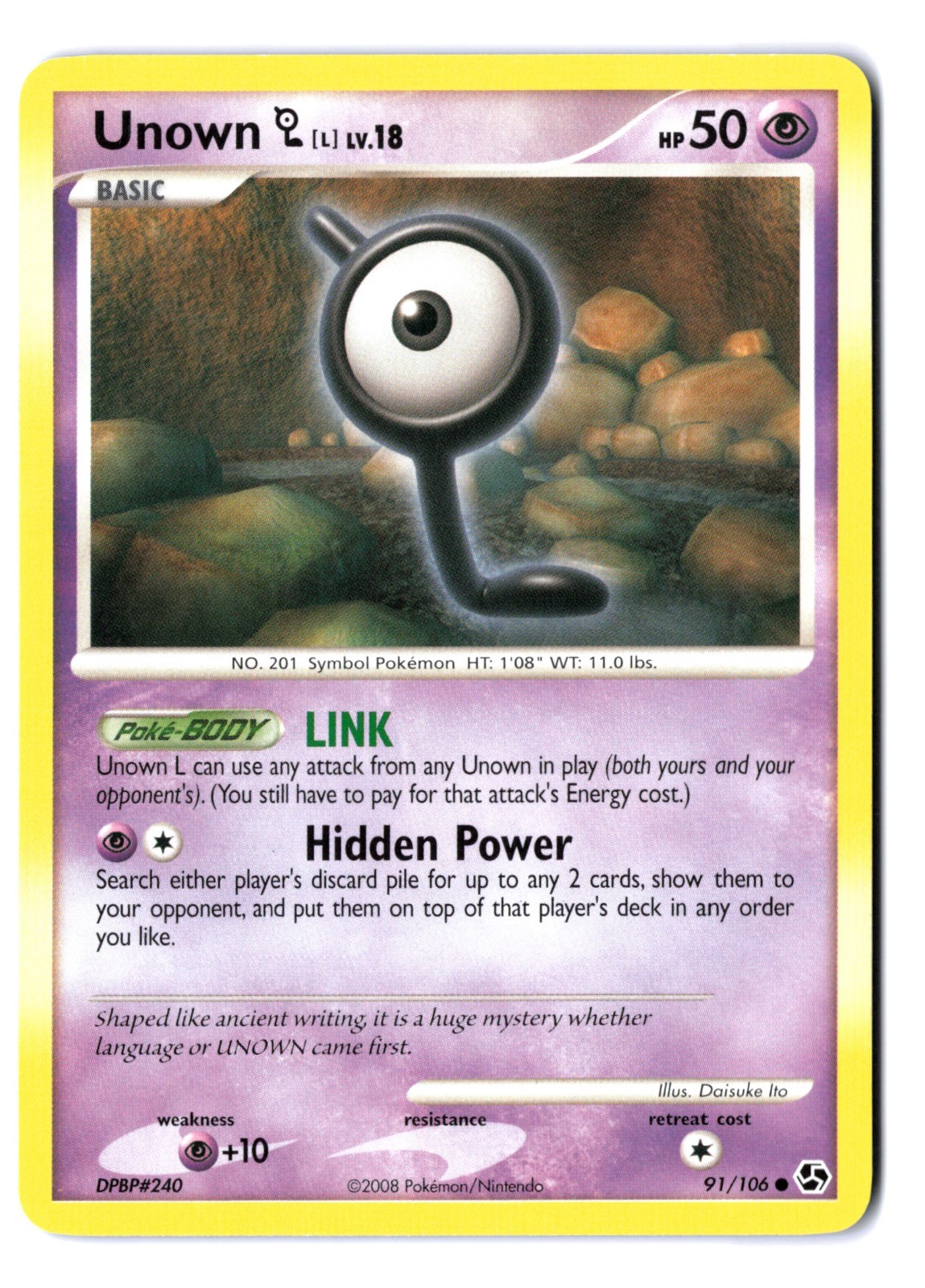 Unown 91/106 Great Encounters Vintage Pokémon TCG Diamond and Pearl