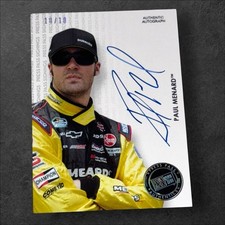 Paul Menard PACK PULLED NASCAR signed card 2012 PRESS PASS SIGNINGS #10/10