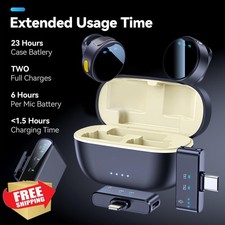 JMZOEY Wireless Mic iPhone Android, 200ft Range Lapel Bluetooth C Mic