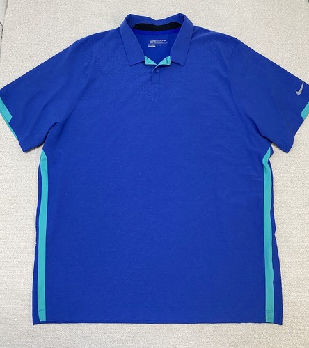 Nike Golf Dri-Fit Tour Performance Polo Herren XXL Kragen Blau