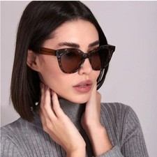 Salvatore Ferragamo Cat Eye Sunglasses Brown Havana  NEW