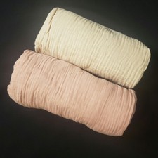 BABY New Muslin Crib Sheets New Beige and Pink Bundle of 2