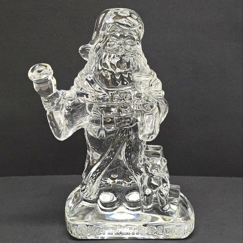 Waterford Crystal Millennium Santa Clear Glass Christmas Figurine Vintage 1999