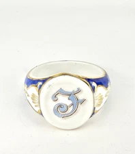 Antique Old Paris Napkin Ring Cobalt Blue Gilded No Chips Collectors Quality