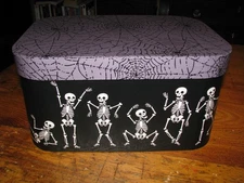 NEW Dancing Skeletons Decorative Storage Box 12.8" x 8.9" x 6.6"