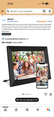 Frameo 10.1 Inch WiFi Digital Picture Frame, Smart Cloud Electronic Photo Frame