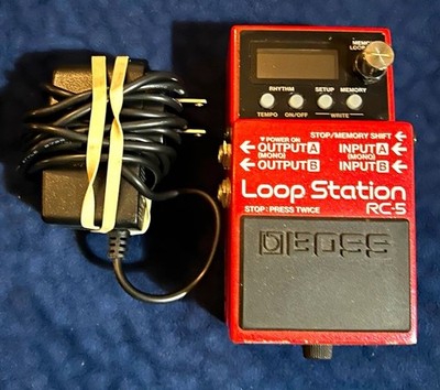 BOSS RC-5 Loop Station Digital Looper Pedal w/ Power Adapter for Guitar