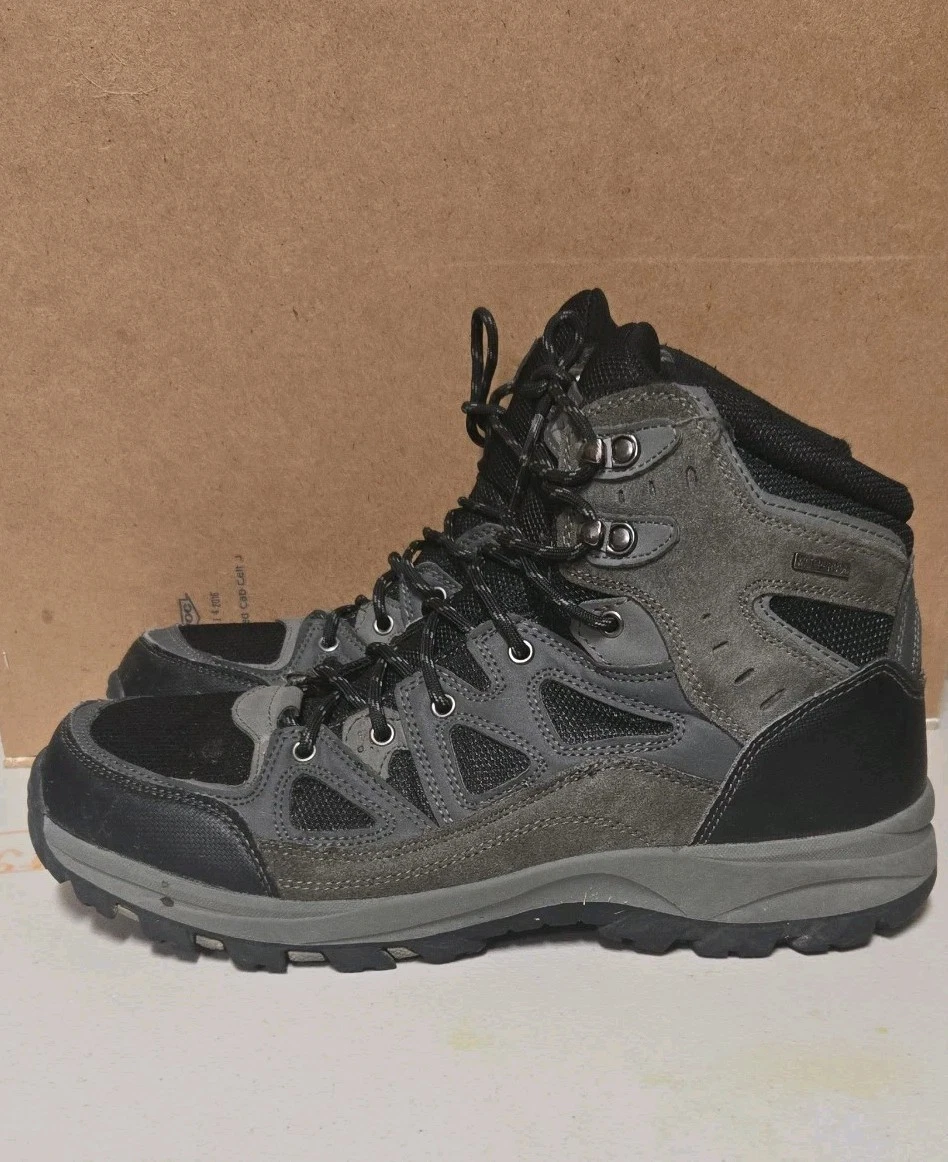 High Sierra Rockford Black/Gray Leather Waterproof Hiking Boots MENS Size 13