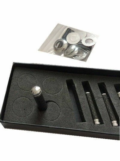 4X pinos de maçaneta de trava de porta interior de caminhão automático de fibra de carbono real + cobre 1cm x 3,2cm - Imagem 4 de 4