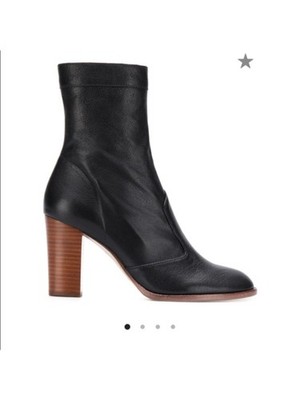 MARC JACOBS Womens Black Padded Round Toe Block Heel Leather Heeled Boots 39