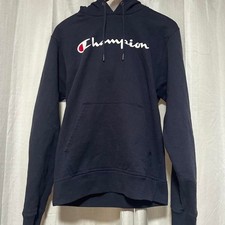 Champion Women's Navy and Black Hoodie