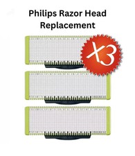 3X Philips OneBlade Razor Shaver QP2520/QP2630 Replacement Blade Head One Blade 4.50 per razor