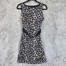 Ann Taylor Dress Womens 2 Black Animal Print Sleeveless Sheath Short Workwear