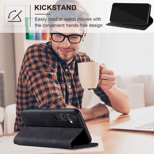 Funda tipo billetera de cuero para Samsung Galaxy A14 4G/5G protector de pantalla de privacidad - Imagen 22 de 34