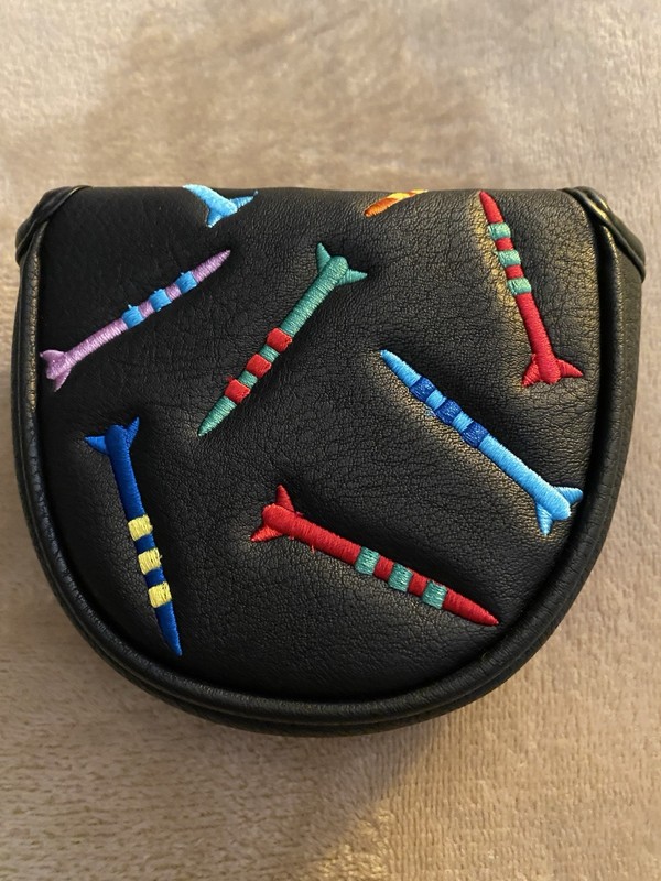 Mallet Putter Headcover Colored Tees. Magnetic, RH Brand New. Rapid Ship!