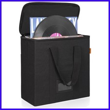 Vinyl Record Storage Box with Lids and Handle Vinyl Album Storage Case Bag fo...