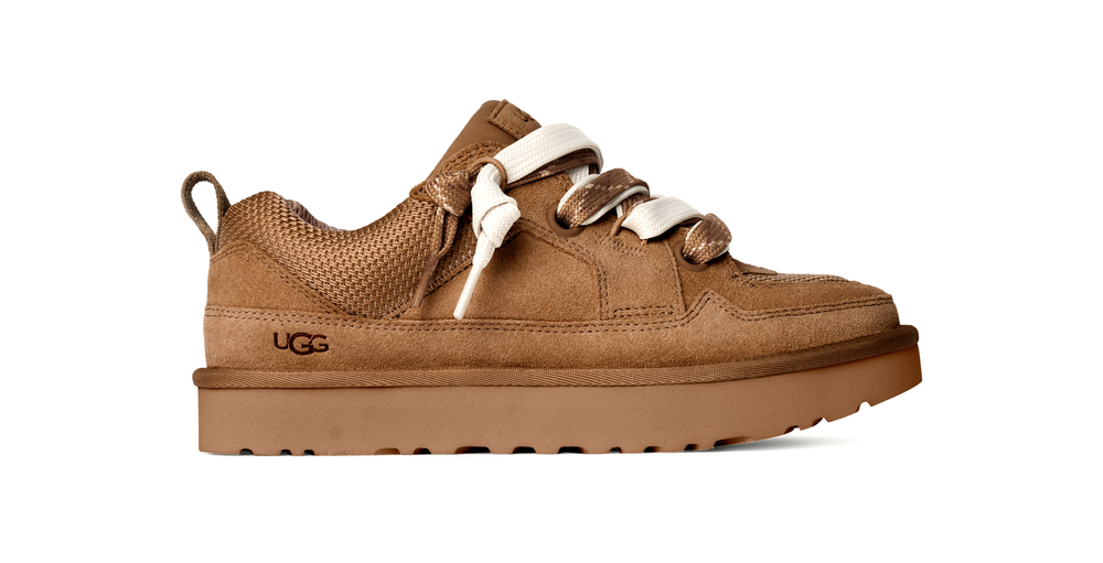 UGG Lo Lowmel Womens Sneakers in Chestnut Brown Suede