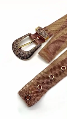 Gold Mesh Belt Metal Buckle Adjustable Holes Fashion Accessory 71UPghsMx3L._AC_UY1000_.jpg main image 4