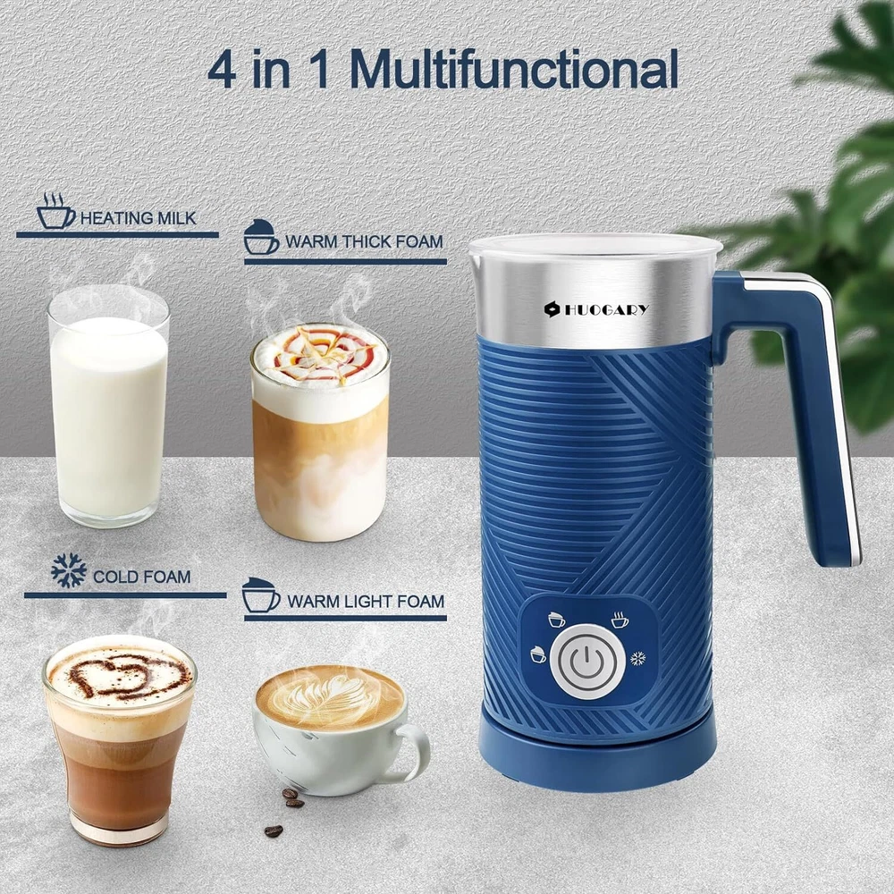 Milk Frother, 4 in 1 Stainless Steel Milk Steamer, Milk Frother and Steamer