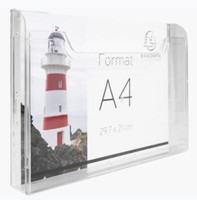 Exacompta Wand-Prospekthalter, A4 Quer, 1 Fach, Glasklar