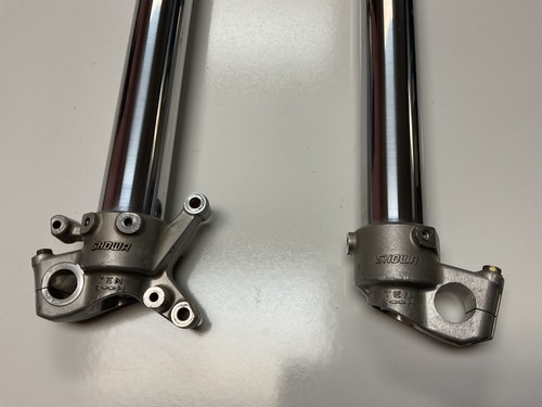 2004 Honda CRF450R CRF450 FORKS TUBES APPLIED TRIPLE CLAMPS TREES SUSPENSION - Picture 20 of 22