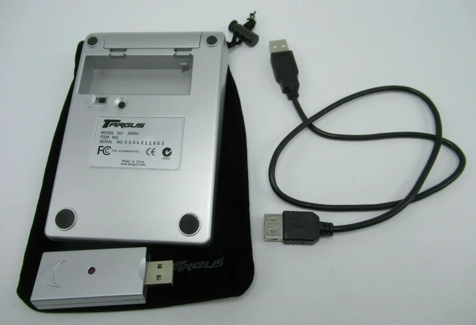 Teclado inalámbrico Stow n Go Targus AKP01 y cable de extensión USB - almohadilla de números matemáticos Foto 2 de 4