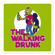 Walking Drunk Zombie Sticker Decal