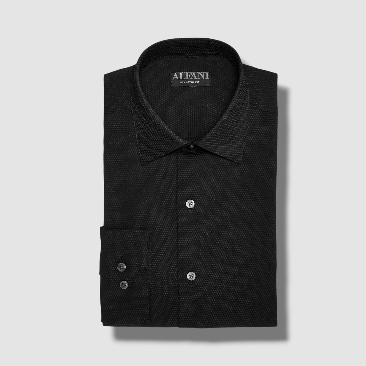 Alfani Men's Black Athletic-Fit Stretch Long-Sleeve Dress Shirt 16-16.5  32/33