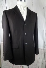 J Ferrar 3 Button Men's Brown Suit Blazer Sport Coat Size 38R 100 Wool