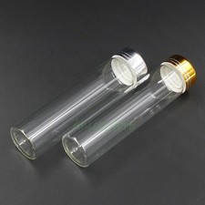 2pcs 60ml 120mm x 30mm  Empty Clear Glass Bottle Display Storage Vials Al Cap